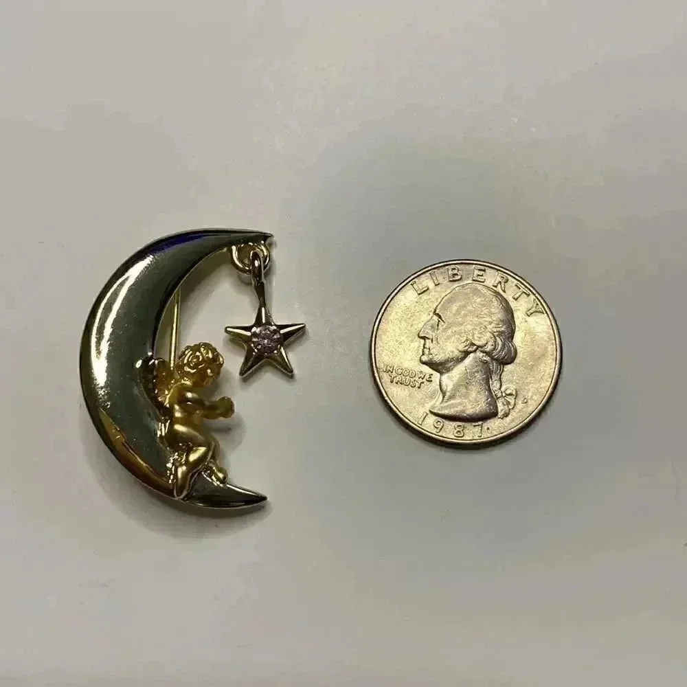 L. Razza Crescent Moon Brooch